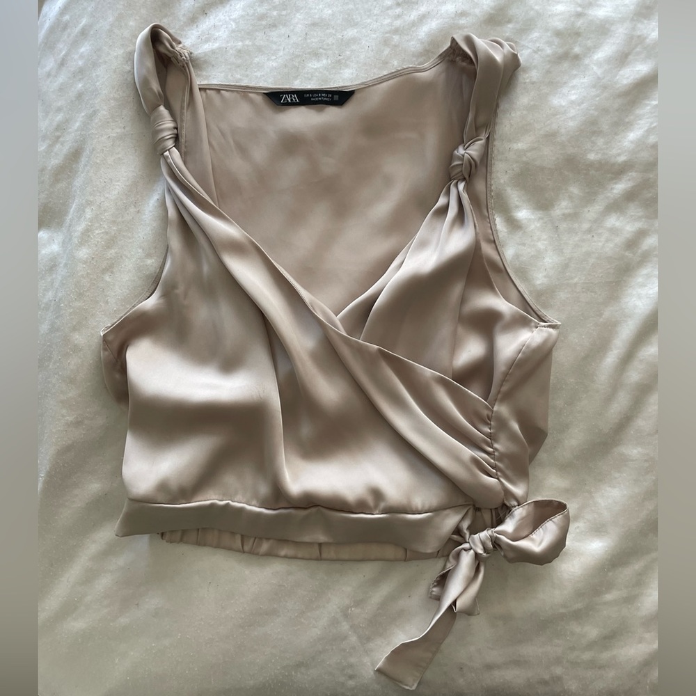 Zara Surplice satin top
